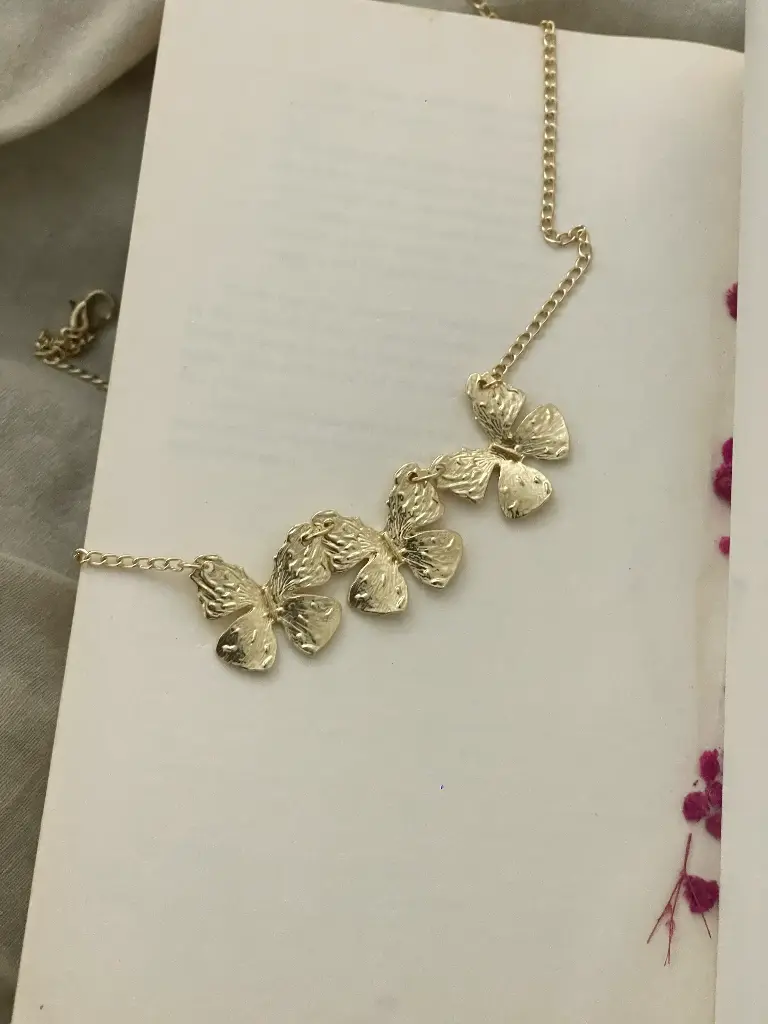 Tri-Butterfly Charm Necklace